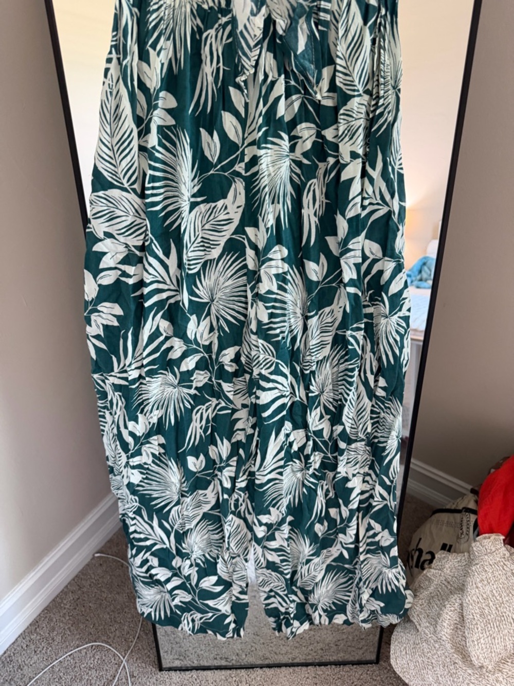 Patrons of Peace Hacienda Teal Tropical Strapless Jumpsuit - Picture 3 of 7